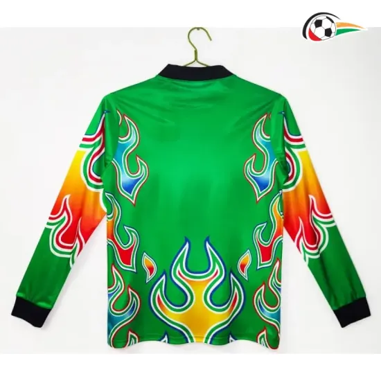 Camiseta Retrô de Goleiro Japon 1998 Verde Manga Longa