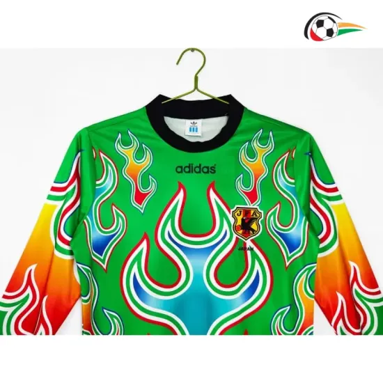 Camiseta Retrô de Goleiro Japon 1998 Verde Manga Longa