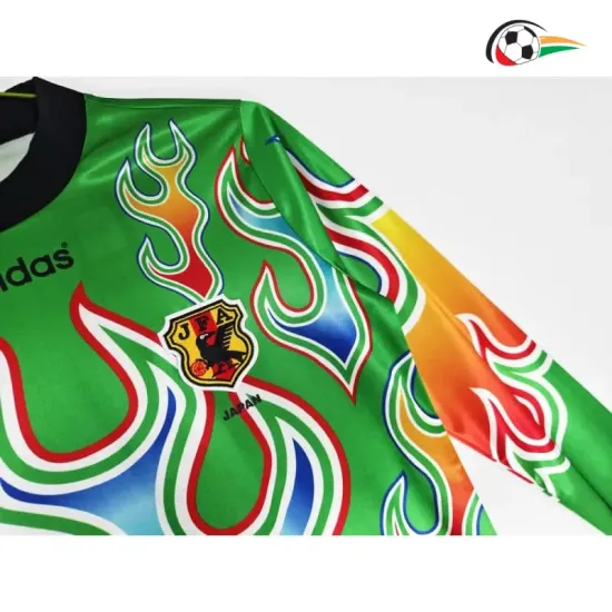 Camiseta Retrô de Goleiro Japon 1998 Verde Manga Longa