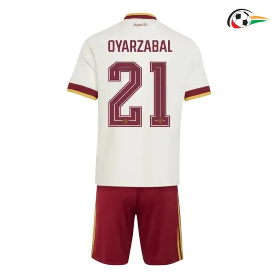 Camisa Reserva Infantil Oyarzabal 21 España Copa do Mundo 2026 Branco/Vermelho