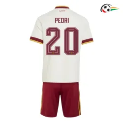 Camisa Reserva Infantil Pedri 20 España Copa do Mundo 2026 Branco/Vermelho