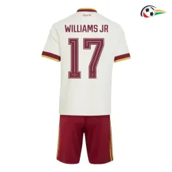 Camisa Reserva Infantil Williams Jr 17 España Copa do Mundo 2026 Branco/Vermelho