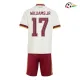 Camisa Reserva Infantil Williams Jr 17 España Copa do Mundo 2026 Branco/Vermelho
