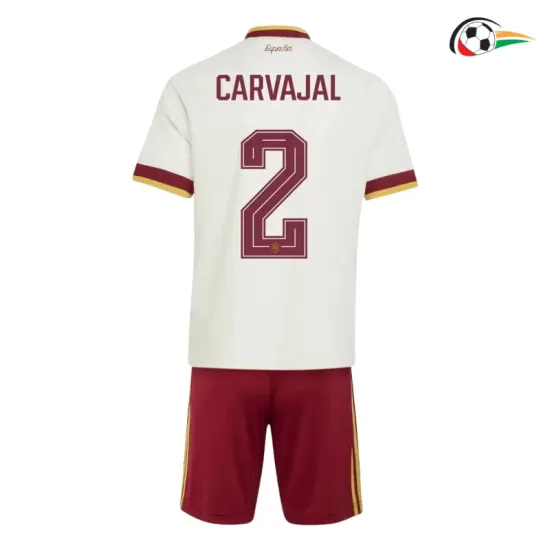 Camisa Reserva Infantil Carvajal 2 España Copa do Mundo 2026 Branco/Vermelho