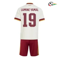 Camisa Reserva Infantil Lamine Yamal 19 España Copa do Mundo 2026 Branco/Vermelho
