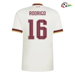 Camisa Reserva Rodrigo 16 España Copa do Mundo 2026 Branco/Vermelho