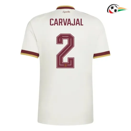 Camisa Reserva Carvajal 2 España Copa do Mundo 2026 Branco/Vermelho