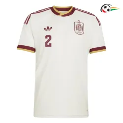 Camisa Reserva Carvajal 2 España Copa do Mundo 2026 Branco/Vermelho