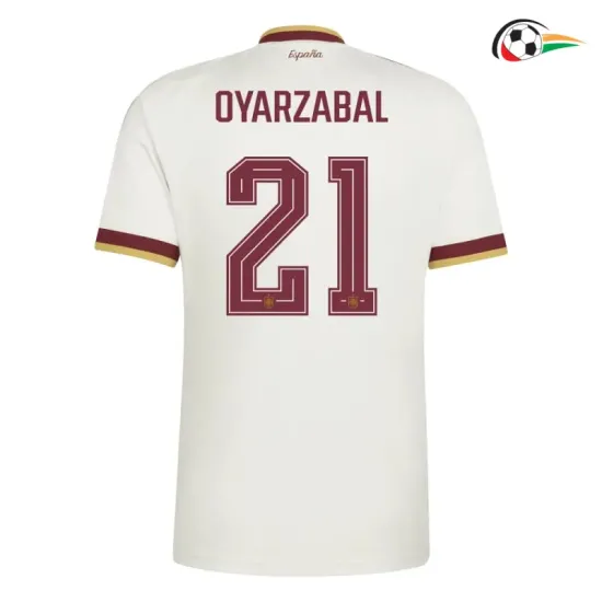 Camisa Reserva Oyarzabal 21 España Copa do Mundo 2026 Branco/Vermelho