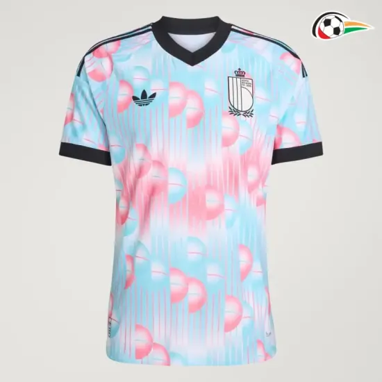 Camisa Reserva Bélgica Copa do Mundo 2026 Rosa/Azul Claro