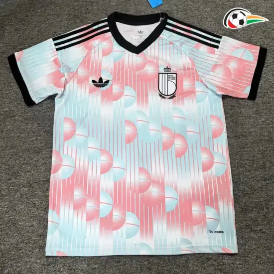 Camisa Reserva Bélgica Copa do Mundo 2026 Rosa/Azul Claro
