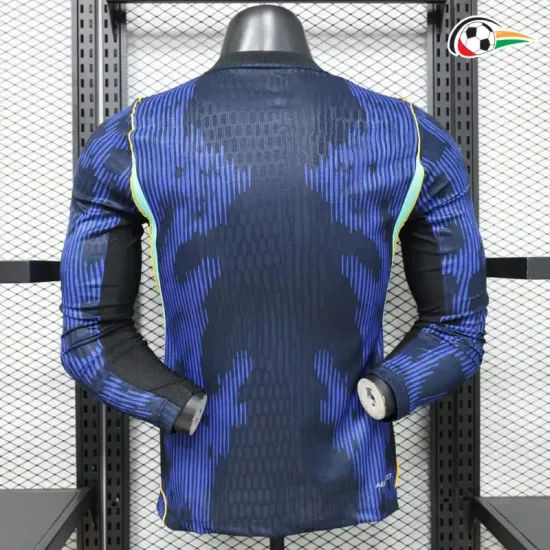 Camisa Reserva Versão Jogador Brasil Copa do Mundo 2026 Azul Manga Longa