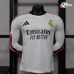Camisa Versão Jogador Real Madrid 2026/2027 Branco com Patch HP Manga Longa