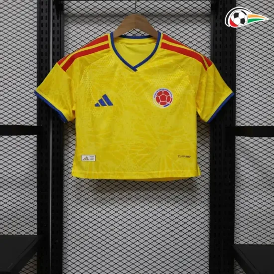 Camisa Curta Titular Versão Jogador Feminina Colombia Copa do Mundo 2026 Amarelo