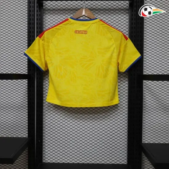 Camisa Curta Titular Versão Jogador Feminina Colombia Copa do Mundo 2026 Amarelo