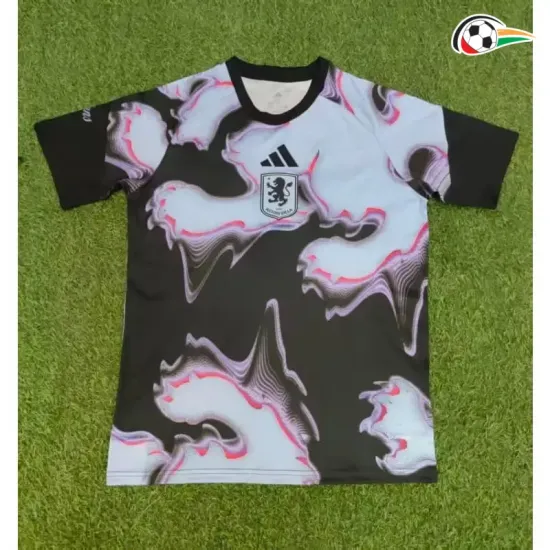 Camisa Aston Villa 2026/2027 Pré-Corrida Preto/Branco