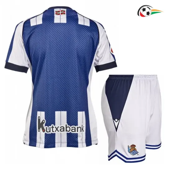 Camisa Titular Infantil Real Sociedad 2025/2026 Azul/Branco