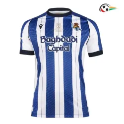 Camisa Titular Real Sociedad 2025/2026 Edição Final da Copa do Rei Azul/Branco