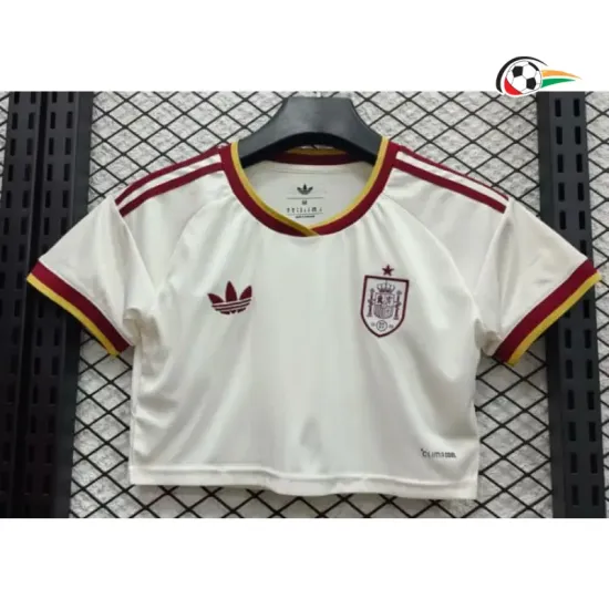 Camisa Curta Reserva Versão Jogador Feminina España Copa do Mundo 2026 Amarelo