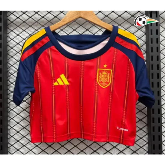 Camisa Curta Titular Versão Jogador Feminina España Copa do Mundo 2026 Amarelo