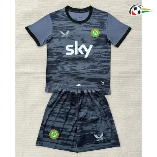 Camisa de Goleiro Alternativa Infantil Irland Copa do Mundo 2026 Cinza/Preto