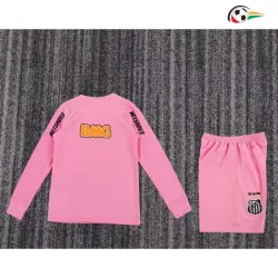 Camisa Retrô Infantil Santos FC 2013 Rosa Manga Longa