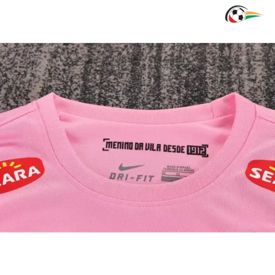 Camisa Retrô Infantil Santos FC 2013 Rosa Manga Longa