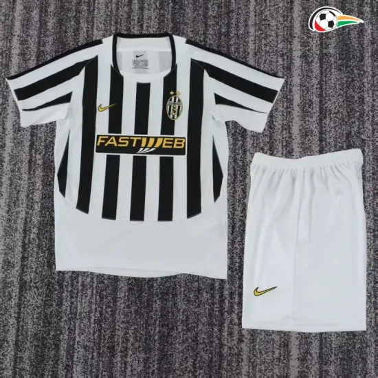 Camisa Retrô Titular Infantil Juventus 2003/2004 Branco/Preto