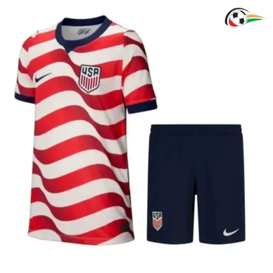 Camisa Titular Infantil EE.UU Copa do Mundo 2026 Vermelho/Branco
