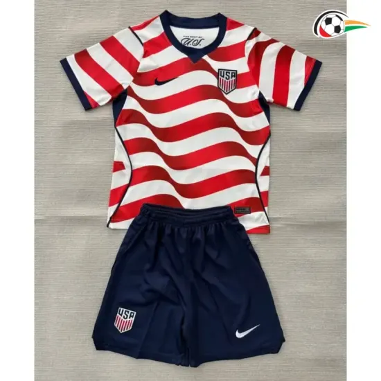 Camisa Titular Infantil EE.UU Copa do Mundo 2026 Vermelho/Branco