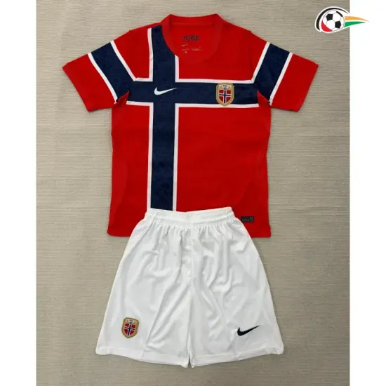 Camisa Titular Infantil Noruega Copa do Mundo 2026 Vermelho/Azul