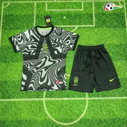 Camisa de Goleiro Infantil Brasil Hollywood Copa do Mundo 2026 Preto/Branco