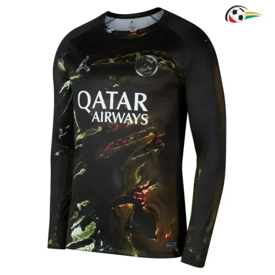Camisa PSG 2025/2026 Night Edition Preto Manga Longa