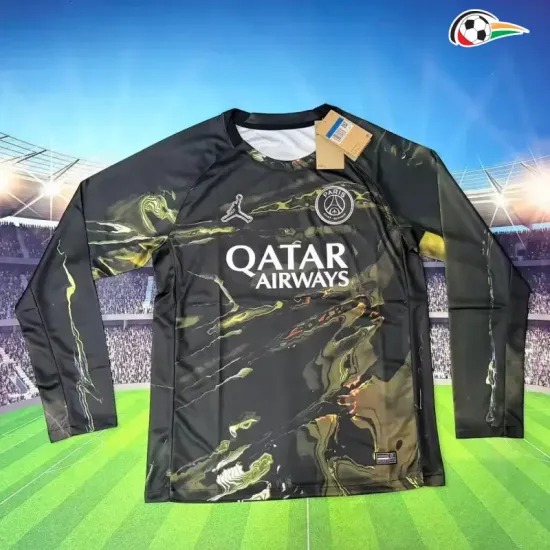 Camisa PSG 2025/2026 Night Edition Preto Manga Longa