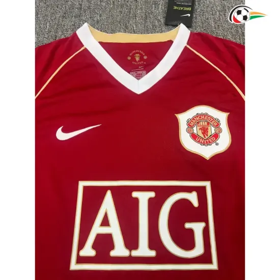 Camisa Retrô Titular Manchester United 2006/2007 Vermelho Manga Longa