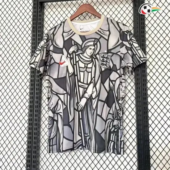 Camisa Inglaterra x Palace 2026 Preto/Cinza/Branco