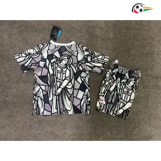 Camisa Infantil Inglaterra x Palace 2026 Preto/Cinza/Branco