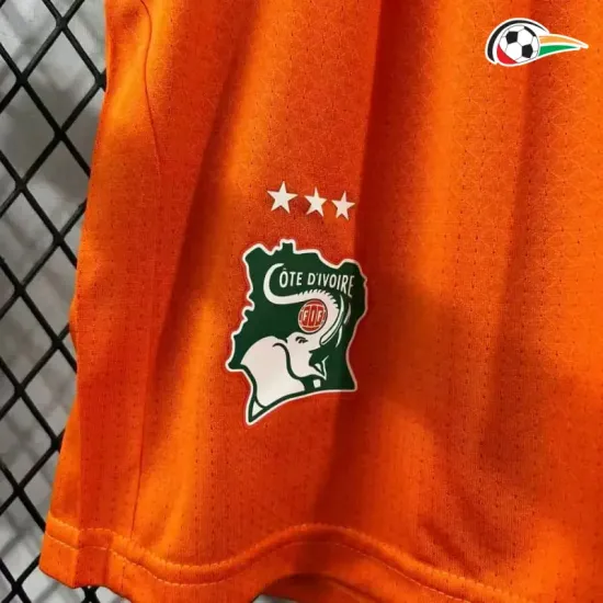Shorts de Futebol Titular Versão Jogador Costa de Marfil Copa do Mundo 2026 Laranja