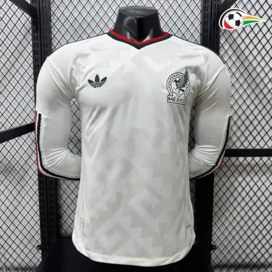 Camisa Reserva Versão Jogador México Copa do Mundo 2026 Branco Manga Longa