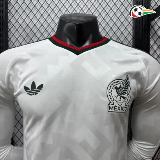 Camisa Reserva Versão Jogador México Copa do Mundo 2026 Branco Manga Longa
