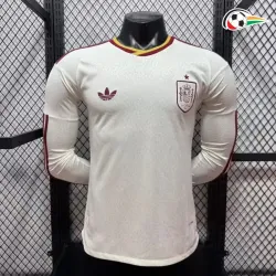 Camisa Reserva Versão Jogador España Copa do Mundo 2026 Branco/Vermelho Manga Longa