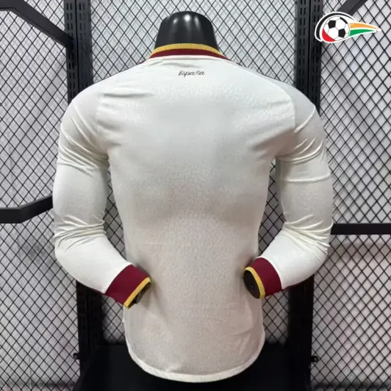 Camisa Reserva Versão Jogador España Copa do Mundo 2026 Branco/Vermelho Manga Longa