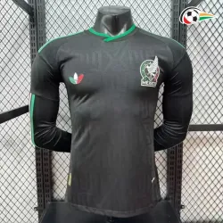 Camisa Versão Jogador México 2026 Preto Manga Longa