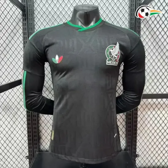 Camisa Versão Jogador México 2026 Preto Manga Longa