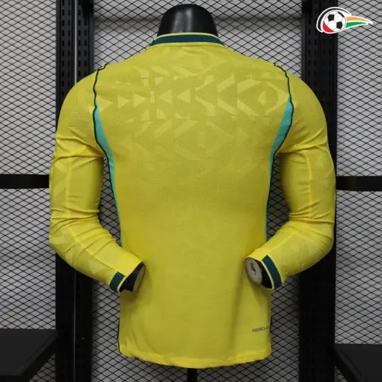Camisa Titular Versão Jogador Brasil Copa do Mundo 2026 Amarelo Manga Longa