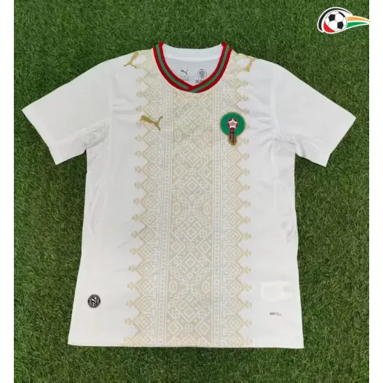 Camisa Reserva Marruecos Copa do Mundo 2026 Branco/Dourado