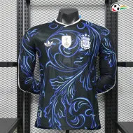 Camisa Reserva Versão Jogador Argentina Copa do Mundo 2026 Preto/Azul com FIFA2022 Manga Longa