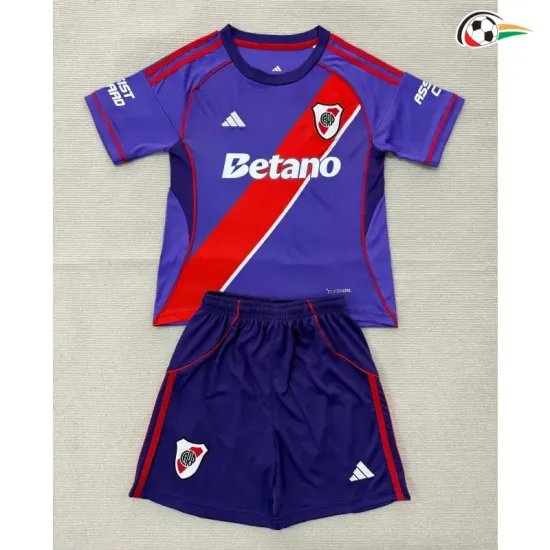 Camisa 4 Infantil River Plate 2026/2027 Roxo/Vermelho/Branco