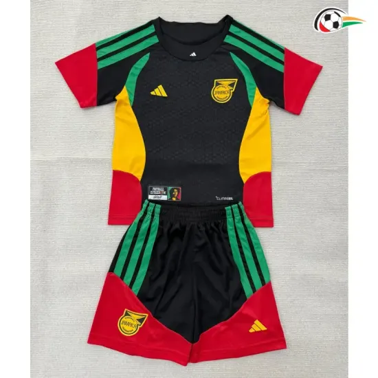 Camisa Infantil Jamaica x Bob Marley 2026 Pré-Corrida Preto/Amarelo/Vermelho