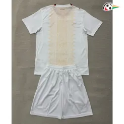 Camisa Reserva Infantil Marruecos Copa do Mundo 2026 Branco/Dourado
